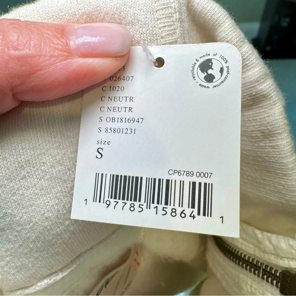 NWT We the Free Just a Game asymmetrical quarter zip size Small ivory - Picture 5 of 8